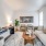a living room with a couch and a table